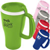 Promotional Omega Travel Mug w/ Matching Color Lid & White Accents - 16 oz. with Logo