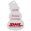 Promotional Custom Woven Holiday Ornament - Snowman with Logo