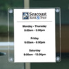 Promotional Glass Mounted Acrylic Sign Holder w/ Suction Cups - 8.5" x 11" with Logo
