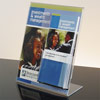 Promotional Slant Back Acrylic Sign Holder w/ Brochure Holder - 8.5" x 11" with Logo