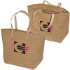 Promotional Hampton Jute Tote Bag - 17-1/4" w x 10-1/2" h x 5-1/2" d with Logo