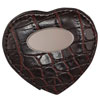 Promotional Designer Genuine Leather Heart Shape Purse Mirror with Logo