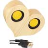 Promotional Wooden Desktop Speaker - Heart with Logo