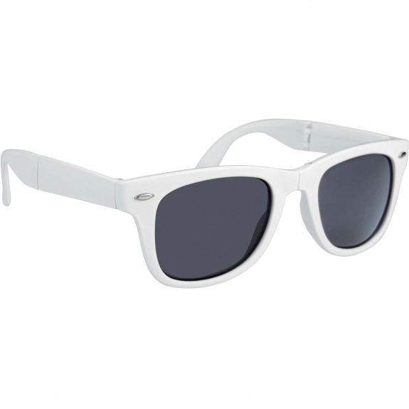 White Folding Promotional Sunglasses