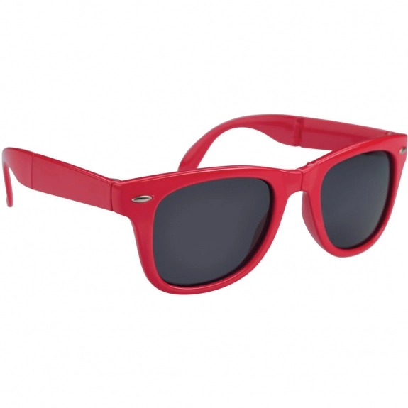 Red Folding Promotional Sunglasses