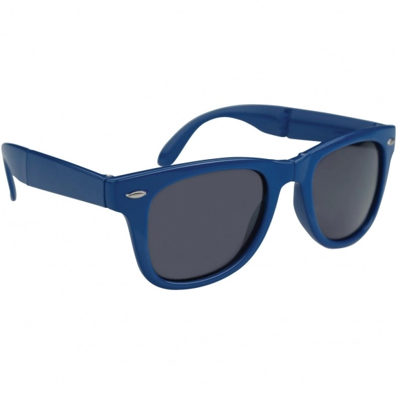Royal Blue Folding Promotional Sunglasses