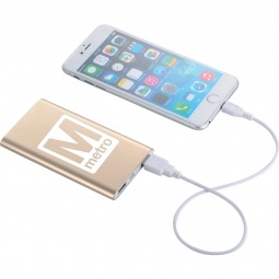 Gold Aluminum Power Bank Cell Phone Custom Charger