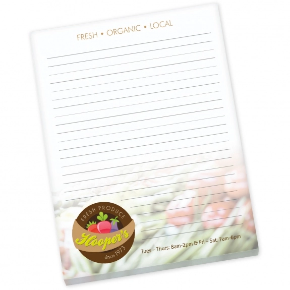 Full Color BIC Non-Adhesive Custom Notepad - 50 Sheets - 8.5"w x 11"h