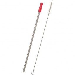 Siler Red Stainless Steel Custom Straw w/ Cleaning Brush 