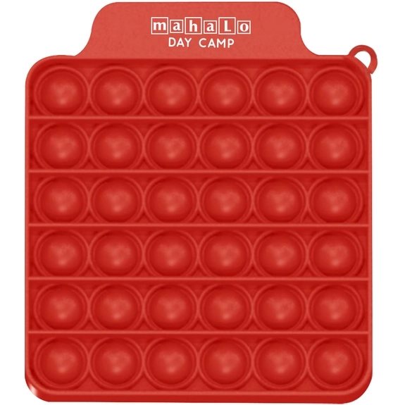 Red Push Pop Bubble Square Custom Fidget Toy