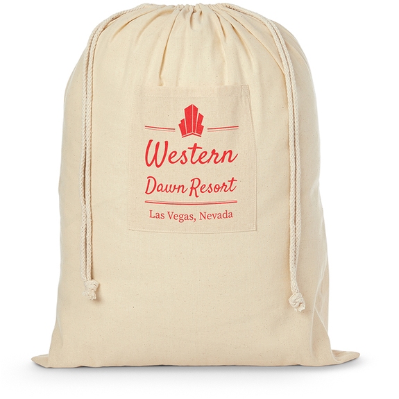 Natural - Cotton Drawstring Promotional Laundry Bag