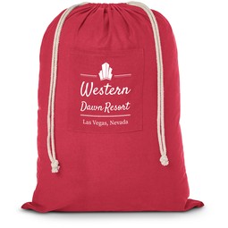 Red - Cotton Drawstring Promotional Laundry Bag