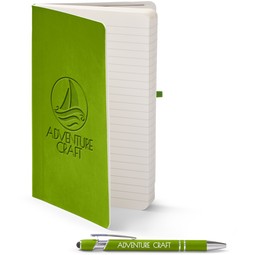 Acid Green - Core365 Soft Cover Custom Journal & Pen Set