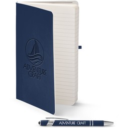 Classic Navy - Core365 Soft Cover Custom Journal & Pen Set
