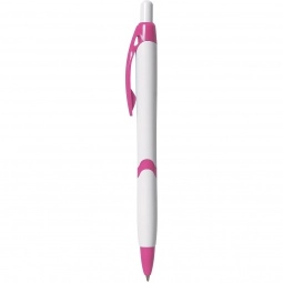 White/Fuchsia - Frisco Click Promotional Pen