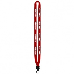 Red Cotton Knit Customized Lanyards w/O-Ring