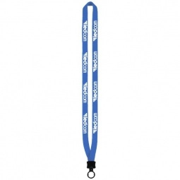 Electric Blue Cotton Knit Customized Lanyards w/O-Ring