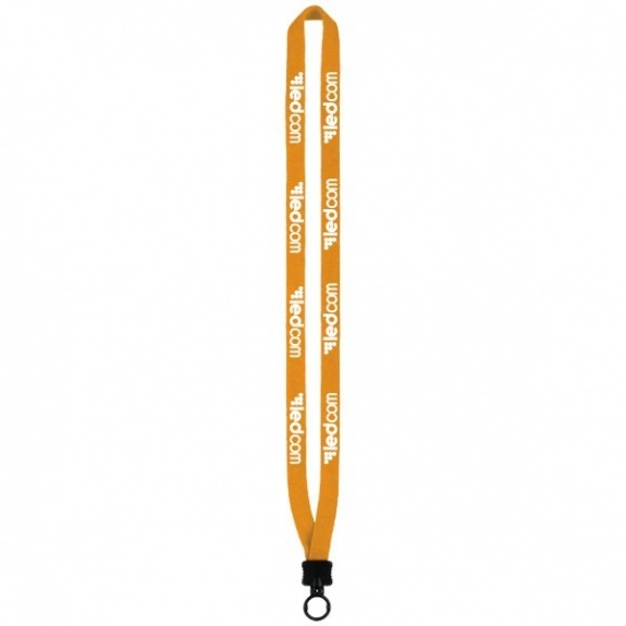 Orange Cotton Knit Customized Lanyards w/O-Ring
