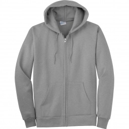 Athlectic Heather Port & Company Ultimate Full Zip Custom Hooded Sweatshirt