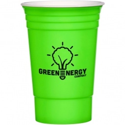 Neon Green Solo Cup Style Custom Double Wall Tumbler