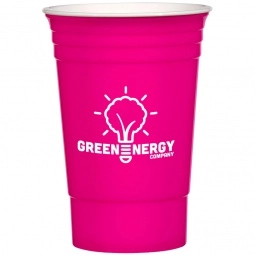 Neon Pink Solo Cup Style Custom Double Wall Tumbler