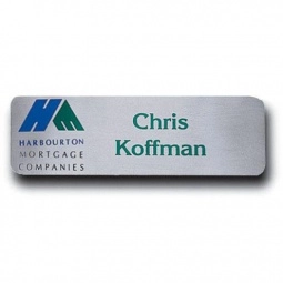 Full Color Aspen Aluminum Standard Name Tags - 3" x 1"