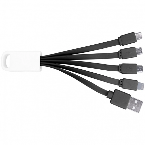 Black 4-In-1 Noodle Custom Charging Cables