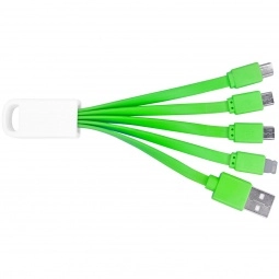 Green 4-In-1 Noodle Custom Charging Cables