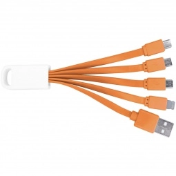 Orange 4-In-1 Noodle Custom Charging Cables
