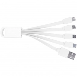 White 4-In-1 Noodle Custom Charging Cables