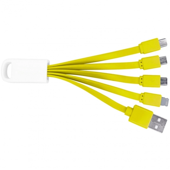 Yellow 4-In-1 Noodle Custom Charging Cables