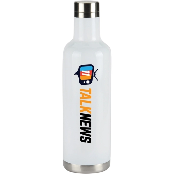 White Full Color Stainless Vacuum Custom Bottle - 25 oz.