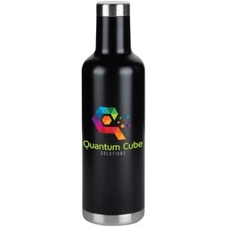 Black Full Color Stainless Vacuum Custom Bottle - 25 oz.