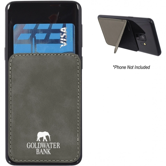 Gray - 2-In-1 Custom Cell Phone Wallet w/ Stand