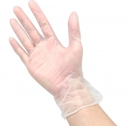In Use Disposable Vinyl Gloves - Blank