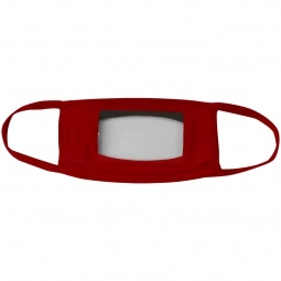 Red Cotton Reusable Face Mask w/ Anti-Fog Window - Blank