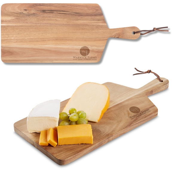 Lifestyle H&T Engraved Custom Cheese Board w/ Handle