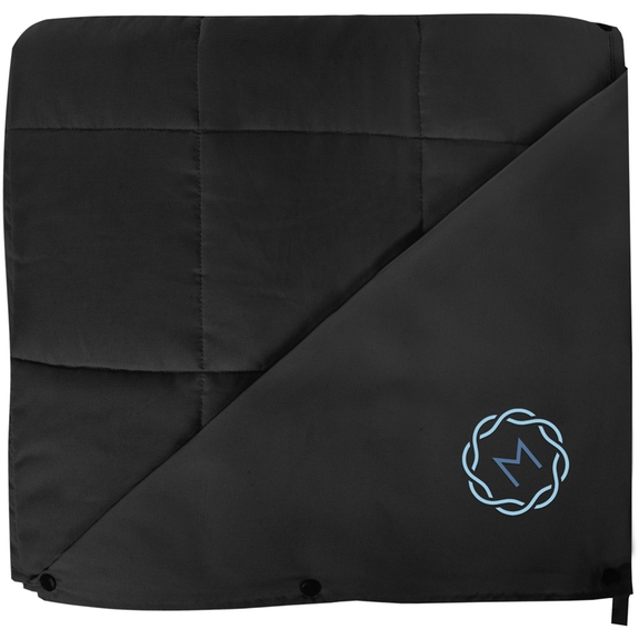Black - Sleep Tight Embroidered Custom Weighted Blanket - 50" x 70"