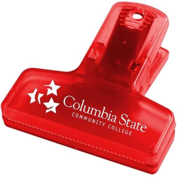Translucent Red Mini Keep-It Clip Custom Logo Bag Clip
