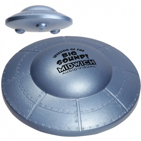 Silver Flying Saucer Custom Stress Balls