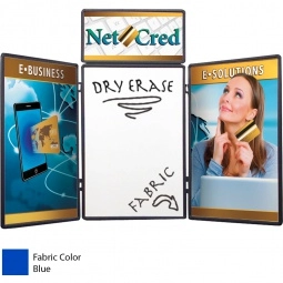 Blue Full Color Tri-Panel Custom Display w/ Dry Erase Panel 