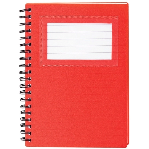 Red Promo Business Card Holder Notepad - 5.4"w x 7"h