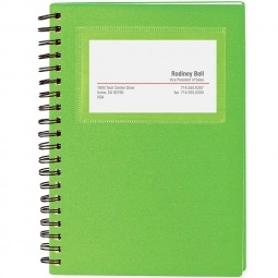 Lime Green Promo Business Card Holder Notepad - 5.4"w x 7"h