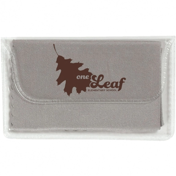 Gray Microfiber Promotional Cleaning Cloth In Imprinted Case
