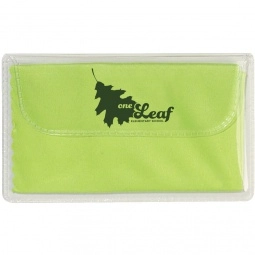 Lime Microfiber Promotional Cleaning Cloth In Imprinted Case
