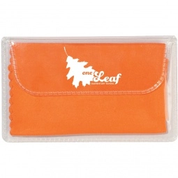 Orange Microfiber Promotional Cleaning Cloth In Imprinted Case