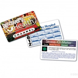 White Full Color Stress-O-Meter Promotional Stress Monitor Card