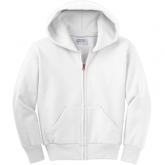 Port & Company Full Zip Custom Hooded Sweatshirt - Youth