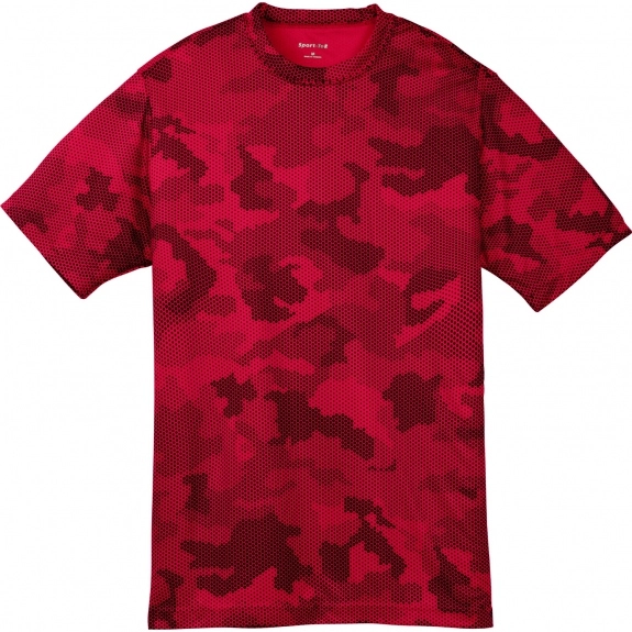 Deep Red Sport-Tek Camo Custom T-Shirts - Youth