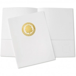 Standard White Glossy Presentation Custom Folders - 9"w x 12"h